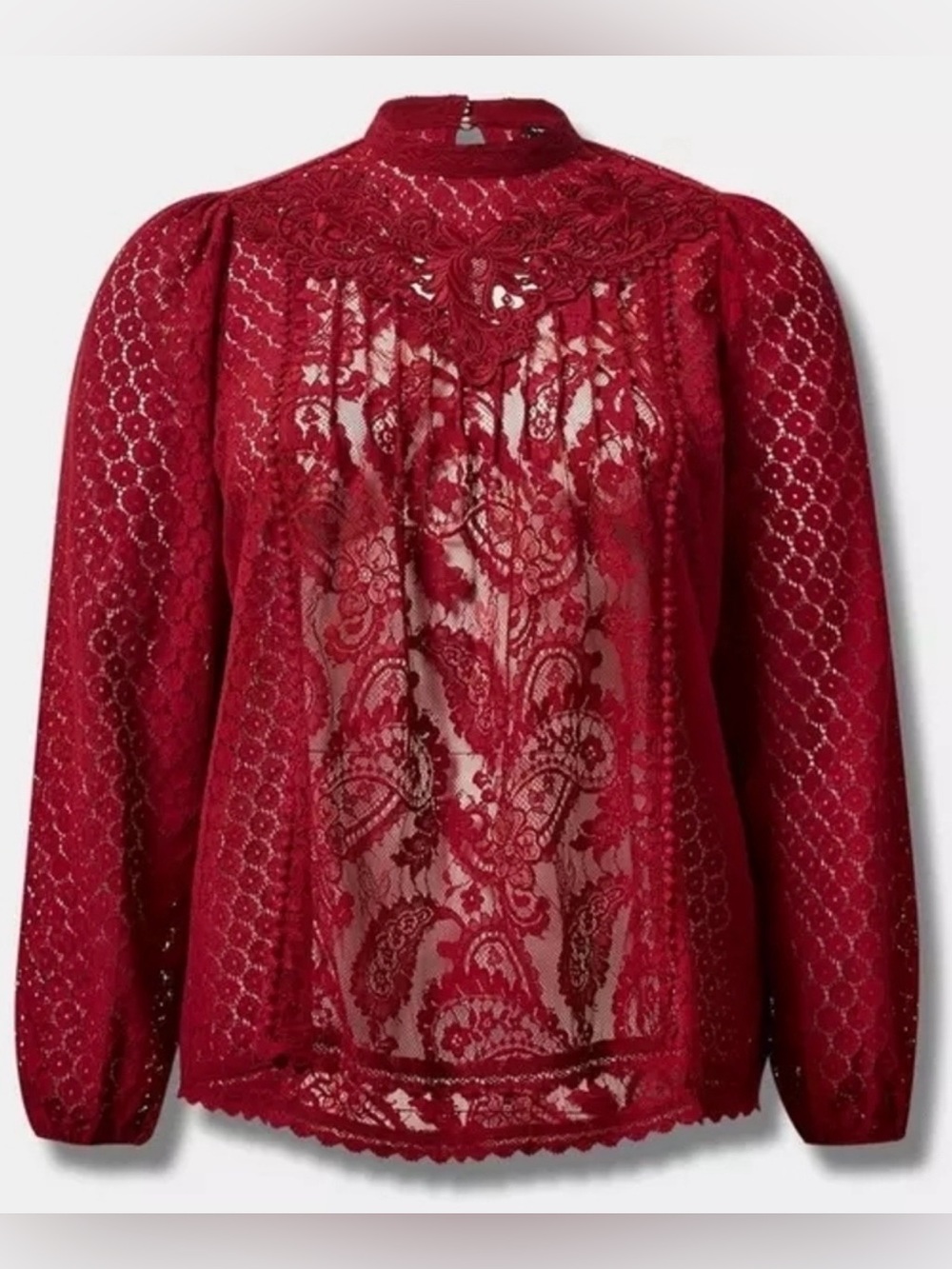 💋 Torrid Red Lace Top